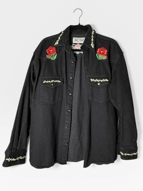 Jake Stuart Vintage Embroidered Floral Jacket Size Large (M)